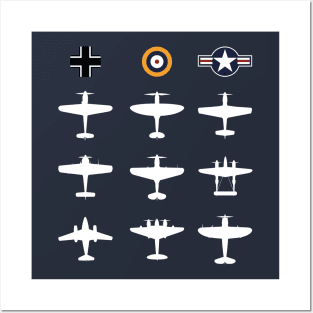 WW2 Warbird GATHERING Messerschmitt Mustang Spitfire Lightning Aviation Pilot Gift Posters and Art